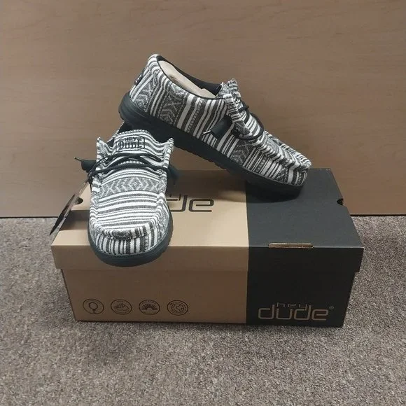 Hey Dude Shoes Hey Dude Wally Casual Shoe Serape Black Gravel